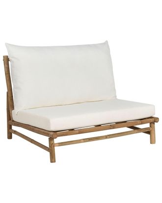 Beliani Silla de jard&iacute;n bamb&uacute; blanco crema