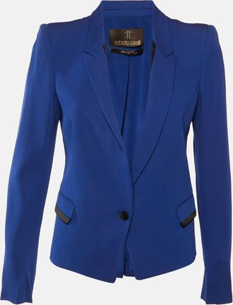 Roberto Cavalli Blue Crepe Tailored Blazer