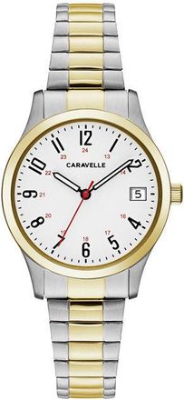 Bulova Quartz White Dial Watch 45M111