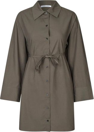 Sams&oslash;e & Sams&oslash;e Casual Overhemdjurk met Knoopsluiting - Dames - Shirt Kleedjes - Groen - S - Kleedjes
