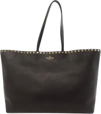 Valentino Pre-owned Tote Bags, female, Black, Size: ONE SIZE Pre-owned Leather Shoulder Bag