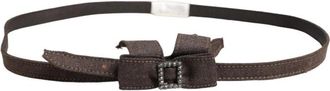 Ermanno Scervino Wollen Riem met Strikversiering en Gesp - Dames - Riemen - Bruin - ONE Size - Wol - Accessoires
