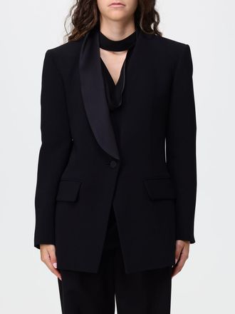 Simona Corsellini Blazer da smoking con collo a scialle in raso e dettagli in pizzo