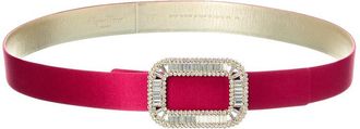 Roger Vivier Centure Pilgrim Satin & Leather Belt