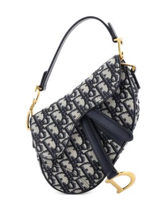Dior Saddle Handbag Oblique Canvas Mini shoulder bag - Blu
