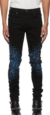 Amiri Crystail Painter Denim Jeans In Black Od