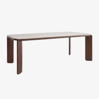 Sklum Mesa De Comedor Rectangular 200x100 Cm En Vidrio Templado Y Mdf Nilea Sklum