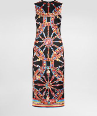 Dolce & Gabbana Carretto-print Satin Dress - Woman Dresses Multi-colored 36