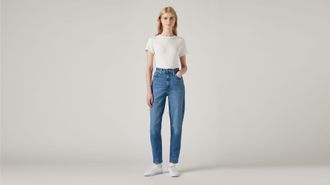 Levi's High Waisted Mom Jeans - Womens - 23X27 - Medium Wash / Medium Indigo Worn In