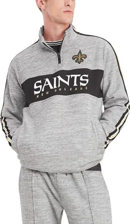 Tommy Hilfiger Mens Tommy Hilfiger Heathered Gray New Orleans Saints Mario Quarter-Zip Jacket in Heather Gray at Nordstrom, Size Large