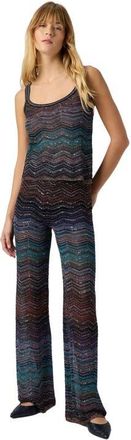 Missoni Wide Chevron Lam&eacute; Viscose Trousers With Sequins in Green& Brown at Nordstrom, Size 40 It