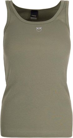 Pinko Green Solid Round Neck Top
