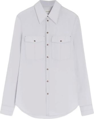 Christophe Lemaire Camicia aderente con taschino - Grigio