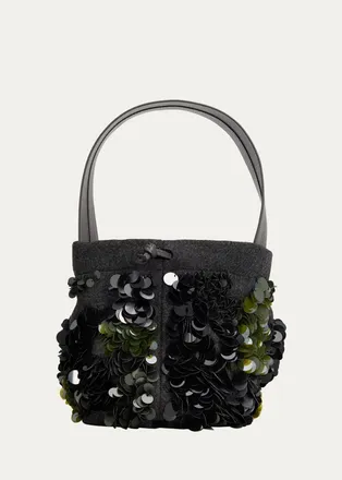 Plan C Sequin Double-Faced Wool Bucket Bag