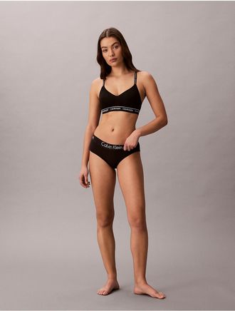 Calvin Klein Calvin Klein Womens Archive Logo Lightly Lined Wirefree Bralette - Black - XS