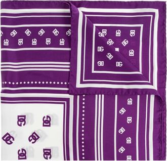 Dolce & Gabbana Accessoires, Dames, Paars, ONE Size, Zijden sjaal