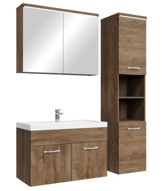 Badplaats Badplaats Conjunto De Muebles De Ba&ntilde;o Paso 80 X 40 Cm - Roble Ma