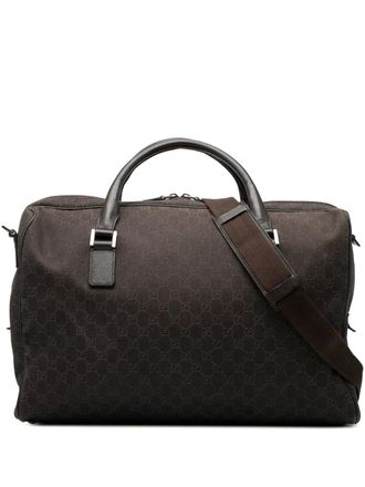 Gucci 2000-2015 GG Denim travel bag - Marrone