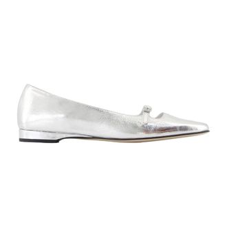 Carel Ballerinas, female, Gray, Size: 10 US Glitter Leather Ballerinas in Silver