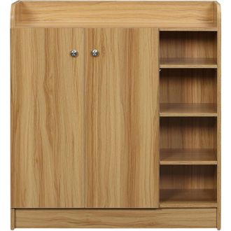 HOMCOM Homcom - Scarpiera Marrone Chiaro Salvaspazio e Moderna in Legno per 12 Paia