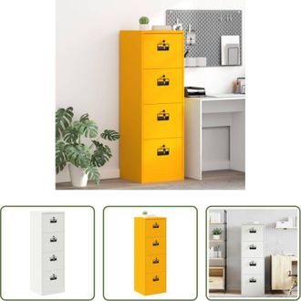 vidaXL Armadio per documenti - Armadio per File con cassetto Giallo senape 45,5 x 42 x 139 cm