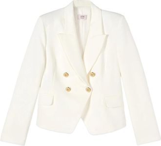Oltre Dubbele-breasted Blazer - Dames - Blazers - Wit - 4XL - Polyester - Jassen