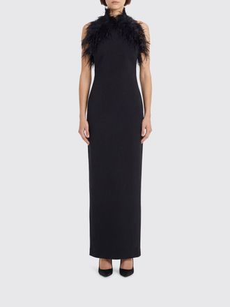 The Attico Abito lungo The Attico in jersey con piume