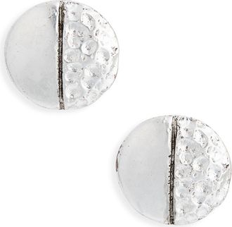 Karine Sultan Polished & Hammered Stud Earrings in Silver at Nordstrom Rack