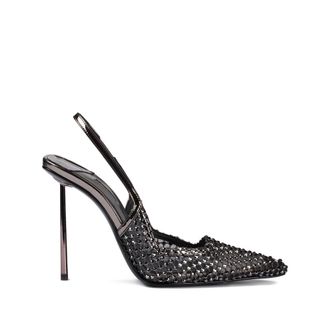 Le Silla Black Embellished Crystal Pumps