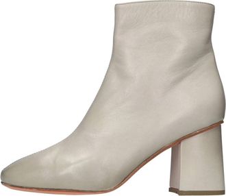 Santoni Lederen enkellaarsjes - Dames - Laarzen met Hak - Grijs - 40 EU - Leer - Schoenen
