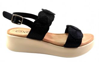 Ex&eacute; Womens Strass Wedge Sandal In Black