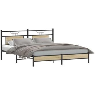 vidaXL Vidaxl - Estructura De Cama Sin Colch&oacute;n 183x203 Cm Madera Roble Sonoma