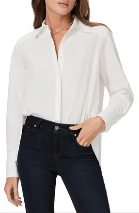 Paige Clemence Button-Up Shirt in White at Nordstrom, Size Medium