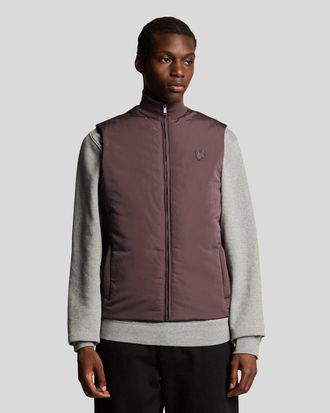 Lyle & Scott Tonal Hybrid Gilet - Pruimtruffel