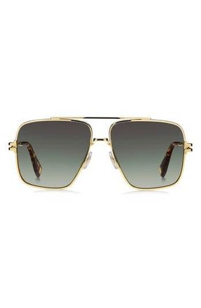Marc Jacobs 59mm Gradient Square Sunglasses with Chain in Gold Havana/Gray Green at Nordstrom Rack