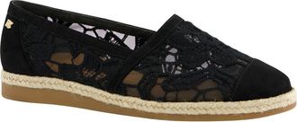Paul Green Danica Lace Flat in Black Suede Blossom Mesh at Nordstrom, Size 7.5Us