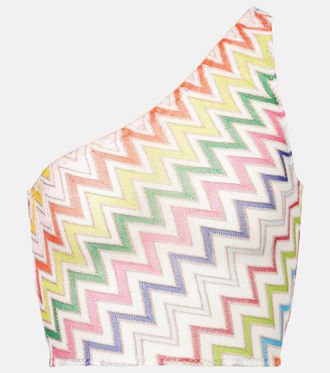 Missoni Zigzag one-shoulder lame top