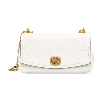 Michael Kors Bryant Small Convertible Schoudertas van Getextureerd Leer - Dames - Tassen - Beige - Maat: ONE Size Leer