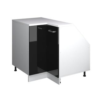 Vicco Armario Para Techo Inclinado Armario De Esquina Rion, Negro Brillo Intenso, 75.6 X 81.6 Cm Con 1 Puerta, Carcasa Del Armario 60 Cm De Profundidad, Vic