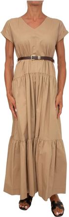 Kocca Kleedjes, Dames, Beige, S, Katoen, Marinna Jurk