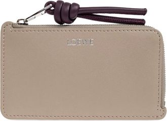 Loewe Pasjeshouder met ritssluiting en geknoopt detail - Beige
