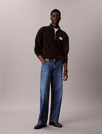 Calvin Klein Cotton Terry Quarter Zip Sweatshirt