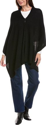 Amicale Cashmere Button Shoulder Cashmere Poncho
