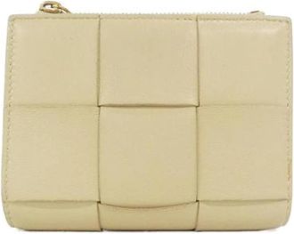 Bottega Veneta Pre-owned Leather Bifold Wallet - Dames - Vintage Accessoires - Beige - ONE Size - Leer - Vintage