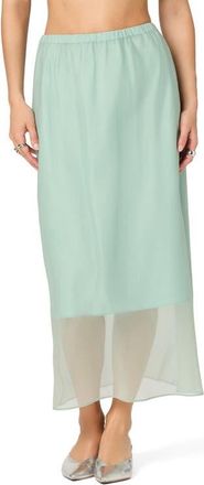 ASTR the Label Keyara Sheer Overlay Midi Skirt in Mint at Nordstrom, Size X-Small