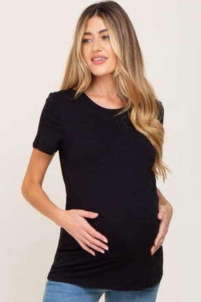 Pinkblush Basic Crew Neck Tee in Black at Nordstrom, Size X-Large