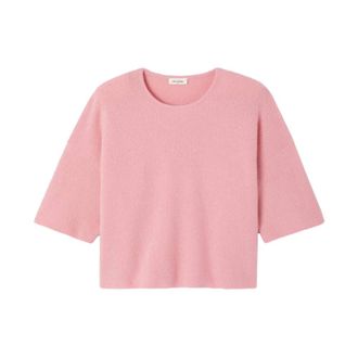 American Vintage Damsville Pullover - Dames - Ronde hals truien - Roze - M/L - Wol - Truien & Vesten