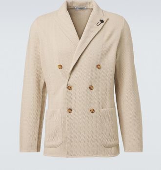 Lardini Double-breasted virgin wool blazer