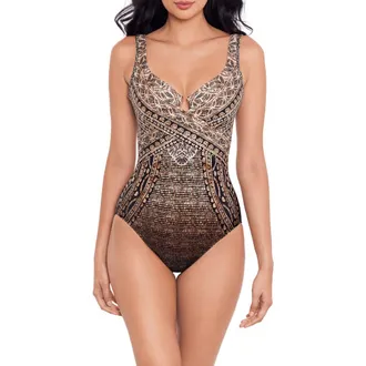 Miraclesuit Cappadocia Escape Crisscross Underwire One-Piece Swimsuit in Blm at Nordstrom Rack, Size 16