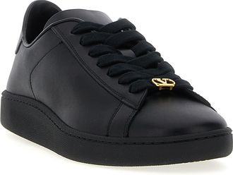 Valentino Garavani Mens Black Calfskin Low Top Sneakers